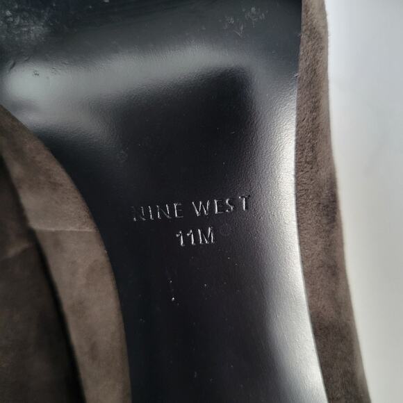 Nine West Modesty Suede Heeled Point Toe Brown Pumps with Tassel Heel Size 11M - Picture 8 of 10